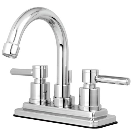 KINGSTON BRASS KS8661DL Concord 4" Centerset Bathroom Faucet W/ Brass Pop-Up, Chrome KS8661DL